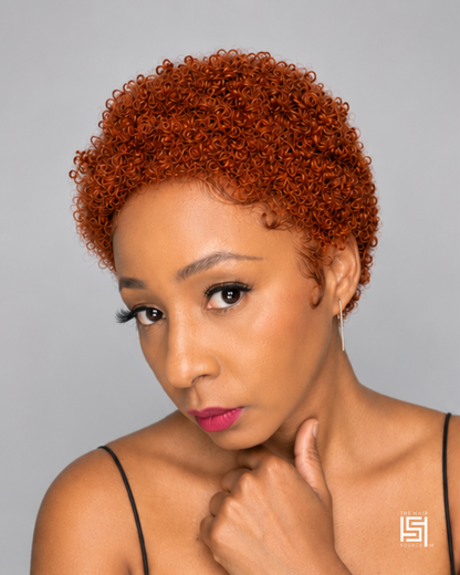 The Copper Full Lace Curly Afro Pixie Wig