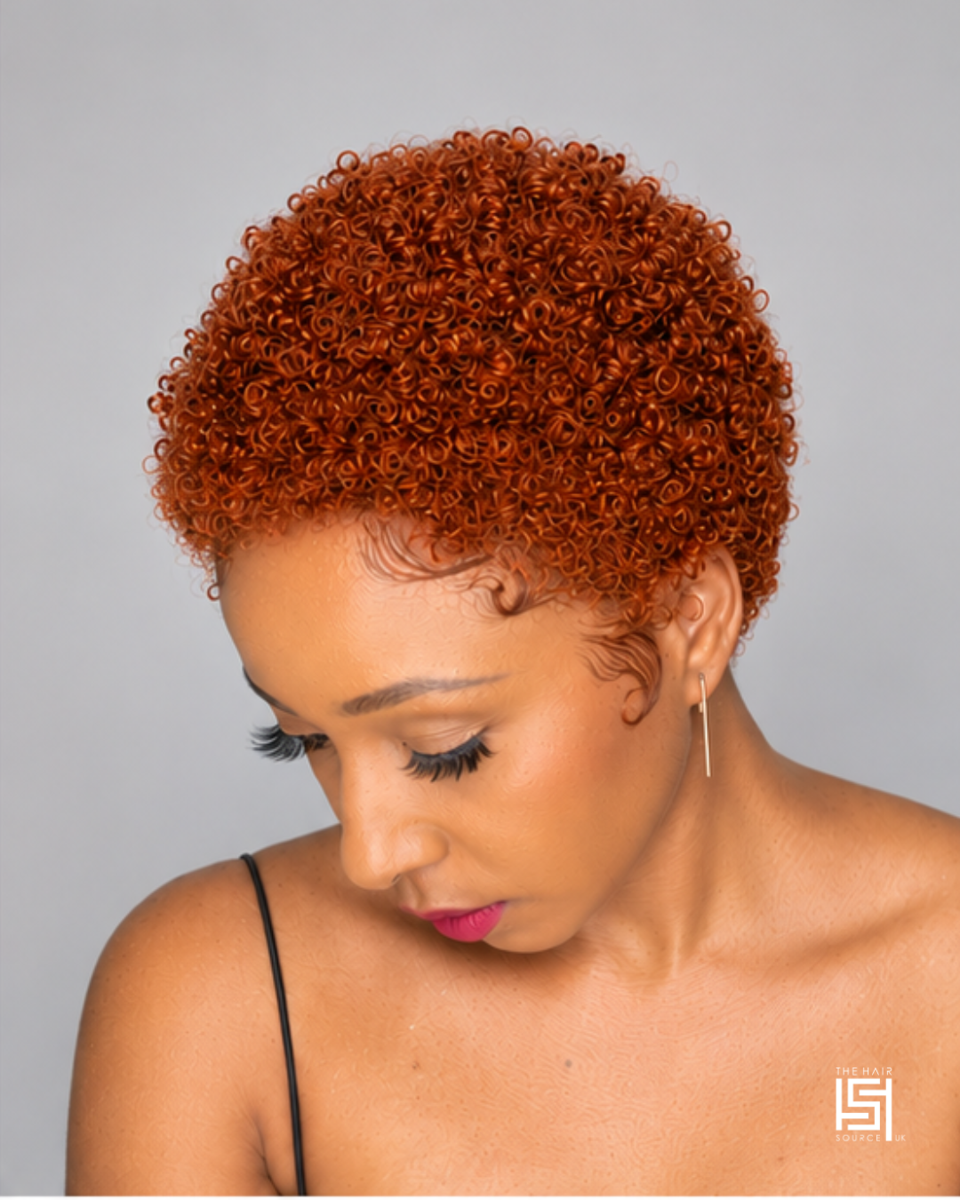 The Copper Full Lace Curly Afro Pixie Wig