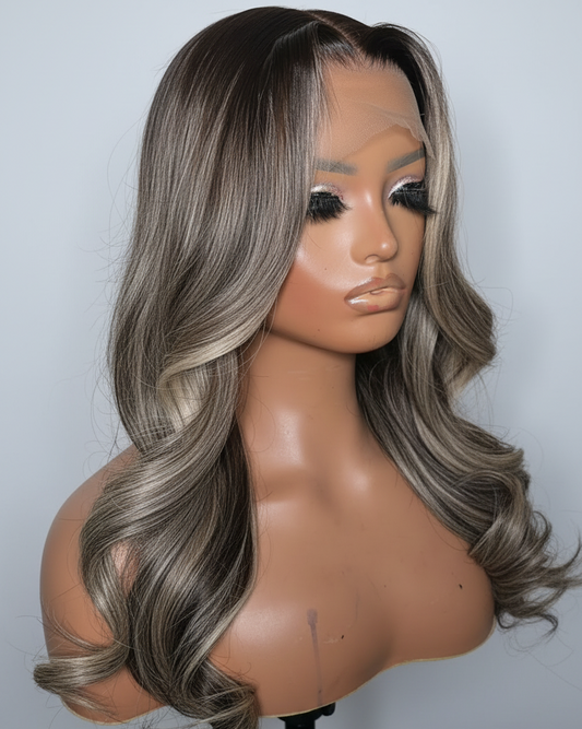 The Kaia Brunette Wave Virgin Hair 13x6 Lace Frontal Wig - 18"