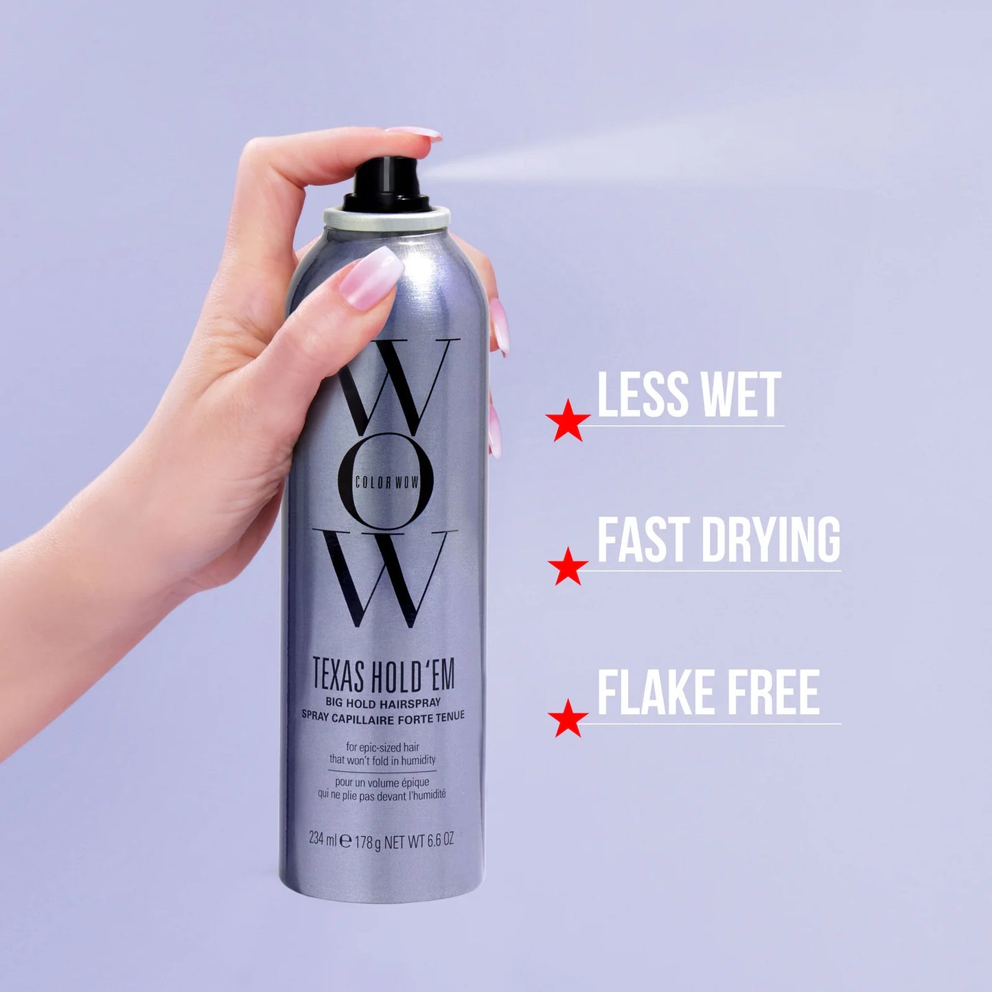 COLOR WOW Texas Hold ‘em Big Hold Hairspray - High Performance, Strong Hold Hairspray with Heat Protection for Long-Lasting Styles That Won’t Fold in High Humidity