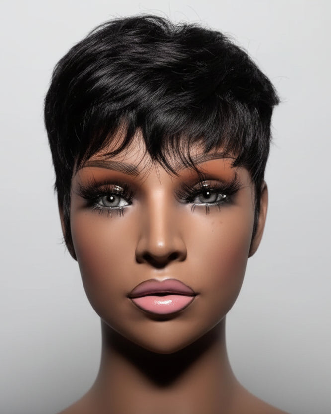 The Monroe Full Lace Soft Wave Pixie Wig with Fringe - virgin hair - The Hair Source