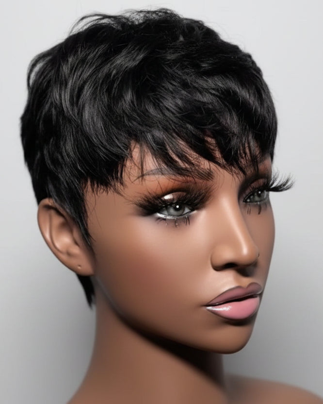 The Monroe Full Lace Soft Wave Pixie Wig with Fringe - virgin hair - The Hair Source