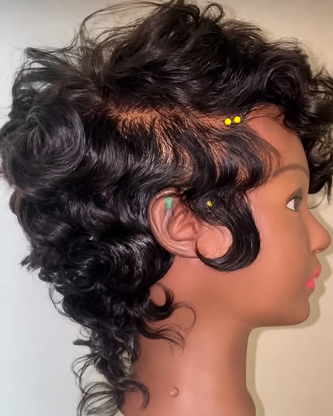 The Jayda Full Lace Curly Mohawk Pixie Wig in Virgin Hair