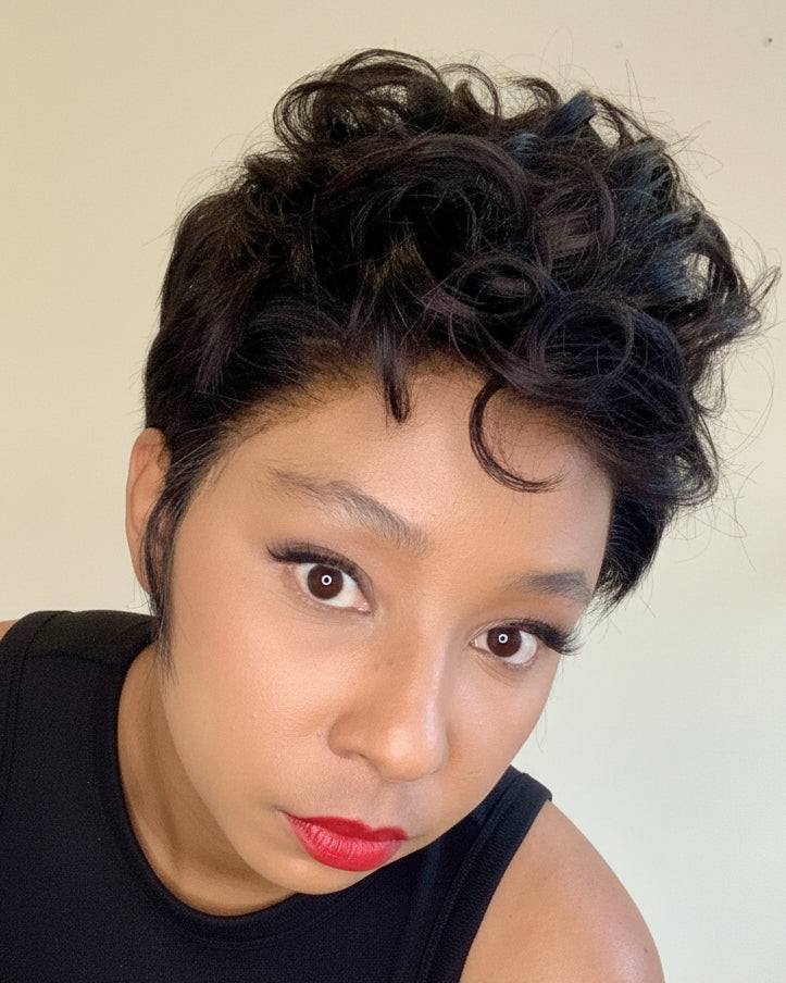 The Jayda Full Lace Curly Mohawk Pixie Wig in Virgin Hair