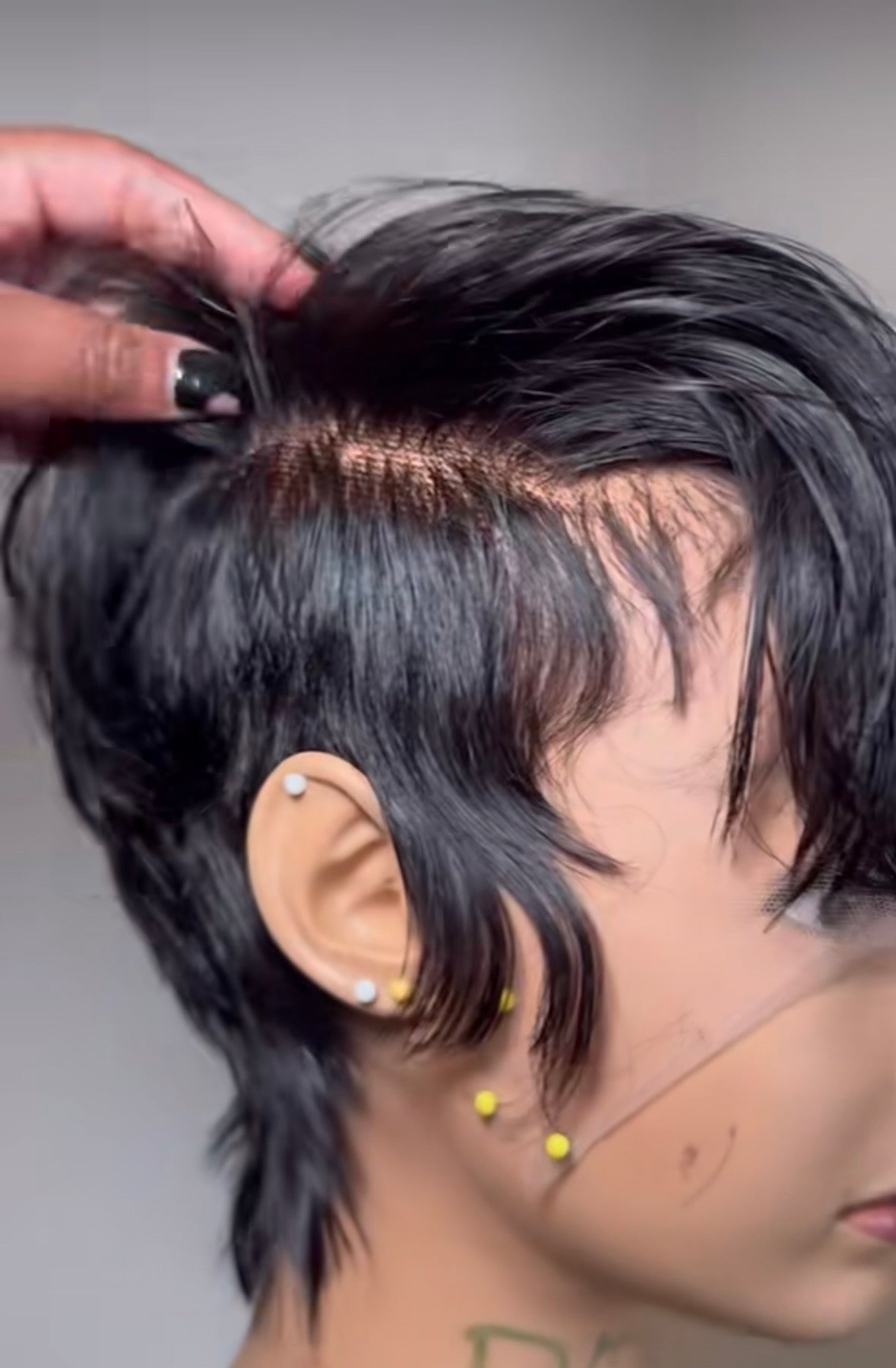 Onyx Full Lace Faux Hawk Pixie Wig with Fringe - Virgin Hair - The Hair Source