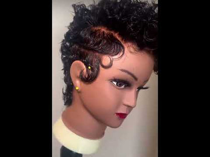 The Reign Full Lace Curly Tapered Pixie Wig - Virgin Hair