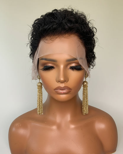 The Zuri Curly Pixie 13x4 Lace Frontal Human Hair Wig